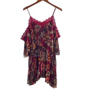 Aiden pleated cold shoulder mini dress